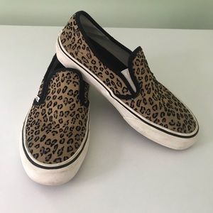 Vans suede leopard slip on - women’s 8.5